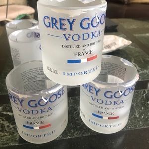 Cups made out of grey goose bottles.
